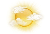 Partly sunny; warm