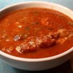 01-28-2015: Newton, MA: Bowl size serving of monkfish stew during seafood dinner at Johnny's Luncheonette in Newton, Mass. January 28, 2015. Photo/John Blanding, Boston Globe staff story/Lisa Zwirm ( 11redsbest )