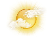 Partly sunny; humid