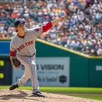 DETROIT, MI - AUGUST 21: Henry Owens #60 of the Boston Red Sox pitches in the third inning during a MLB game against the Detroit Tigers at Comerica Park on August 21, 2016 in Detroit, Michigan. (Photo by Dave Reginek/Getty Images)