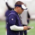 Foxborough, MA - 12/14/2016 - New England Patriots quarterbacks coach/offensive coordinator Josh McDaniels at today's walk through inside the team's indoor practice facility. McDaniels name has come up often regarding future head coaching opportunities. Patriots practice in Foxborough. - (Barry Chin/Globe Staff), Section: Sports, Reporter: Jim McBride, Topic: 15Patriots Practice, LOID: 8.3.995617015.