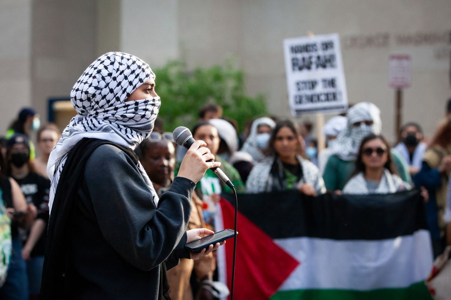 Pro-Palestinian students and supporters rallied in Washington, D.C., on May 9.