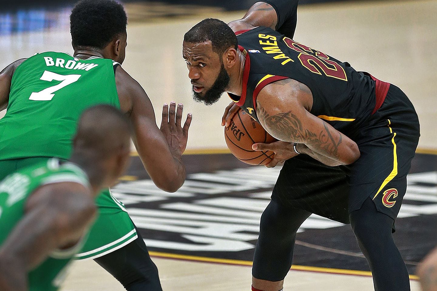 LeBron James (right) stared down Jaylen Brown in Game 4 of the 2018 Eastern finals — a series the Cavaliers won in seven after the Celtics took the first two games in Boston.