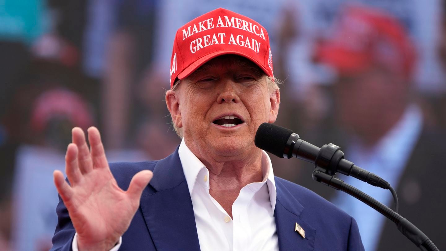 Republican presidential candidate former president Donald Trump speaks at a campaign rally, June 9, in Las Vegas.