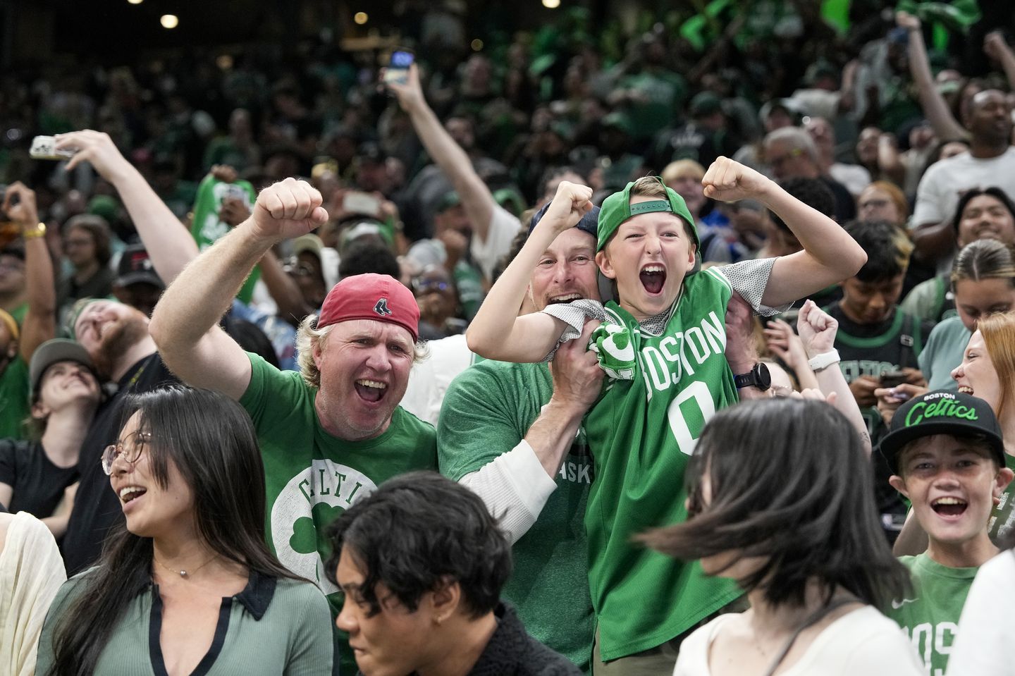 Fans at the TD Garden watch party celebrated the Celtics' victory in Game 3 of the NBA Finals Wednesday.