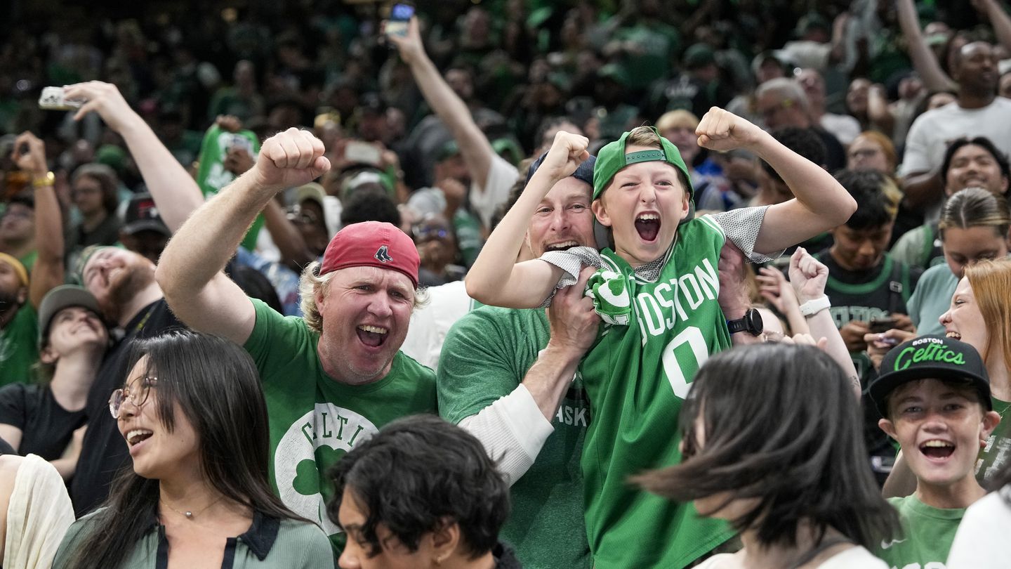 Fans at the TD Garden watch party celebrated the Celtics' victory in Game 3 of the NBA Finals Wednesday.