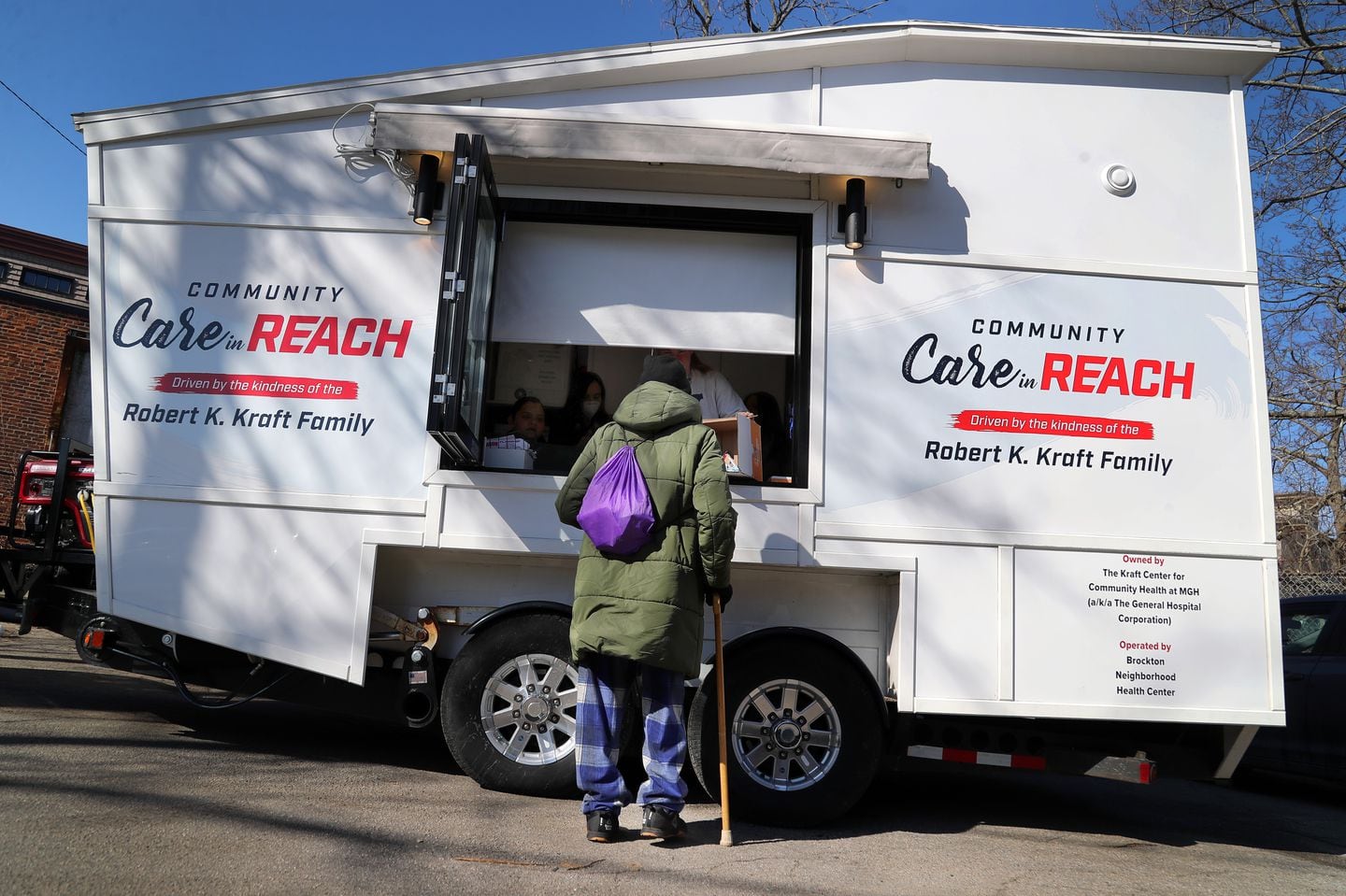 A mobile medical unit operated by the Brockton Neighborhood Neighborhood Health Center serves homeless drug users.