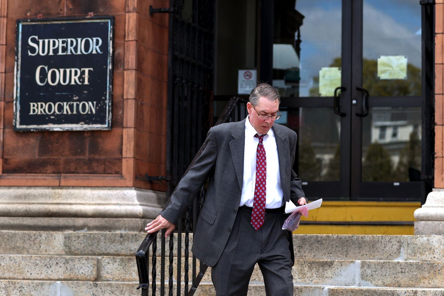 Bradley Rein left Plymouth Superior Court after he was arraigned in 2023 in the Apple store crash that left one man dead and nearly two dozen people injured.