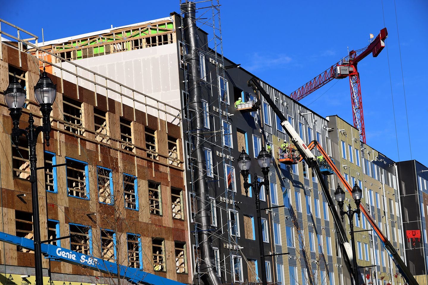 A new building under construction in Everett last year.