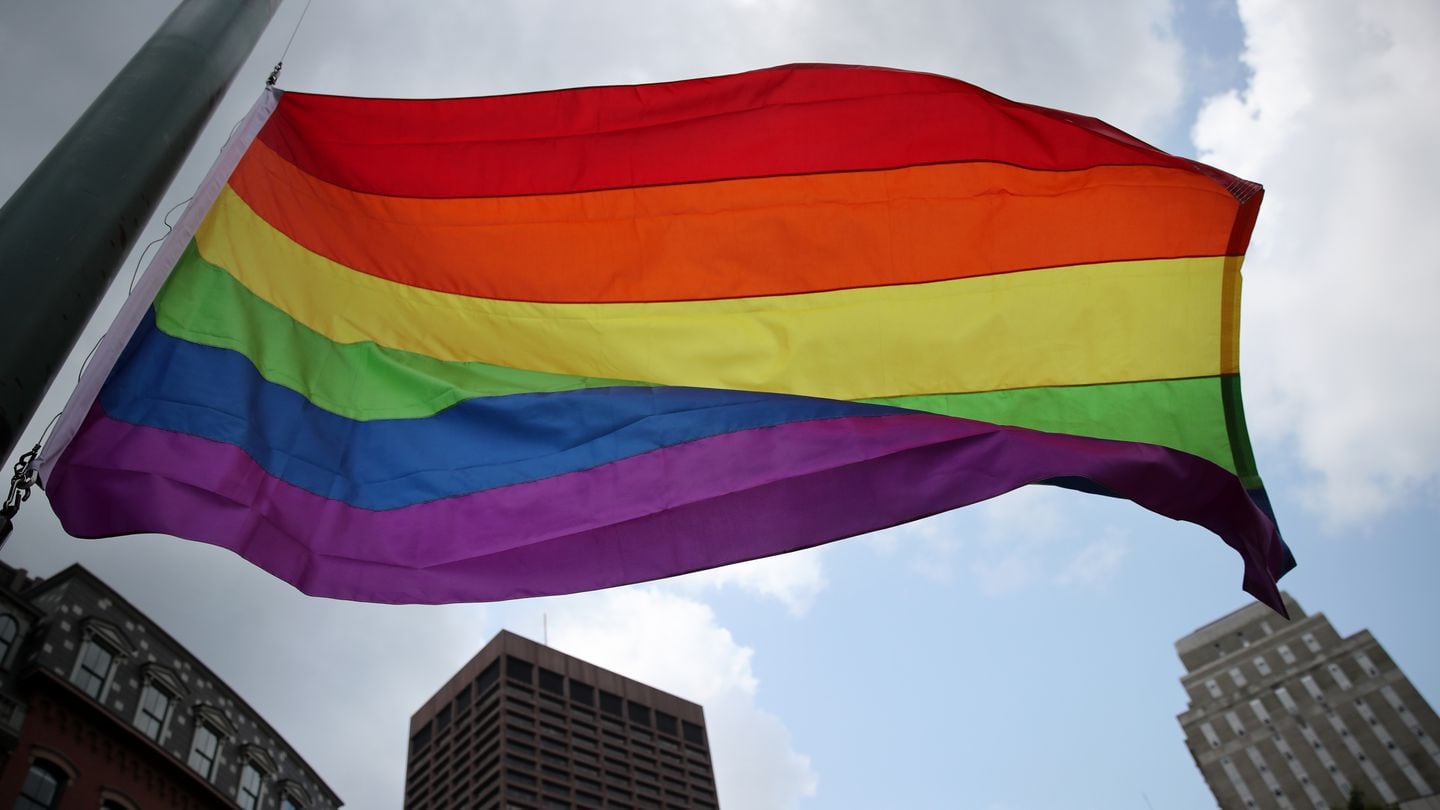 The rainbow flag flies over Boston during the Pride Week (Craig F. Walker/Globe Staff)