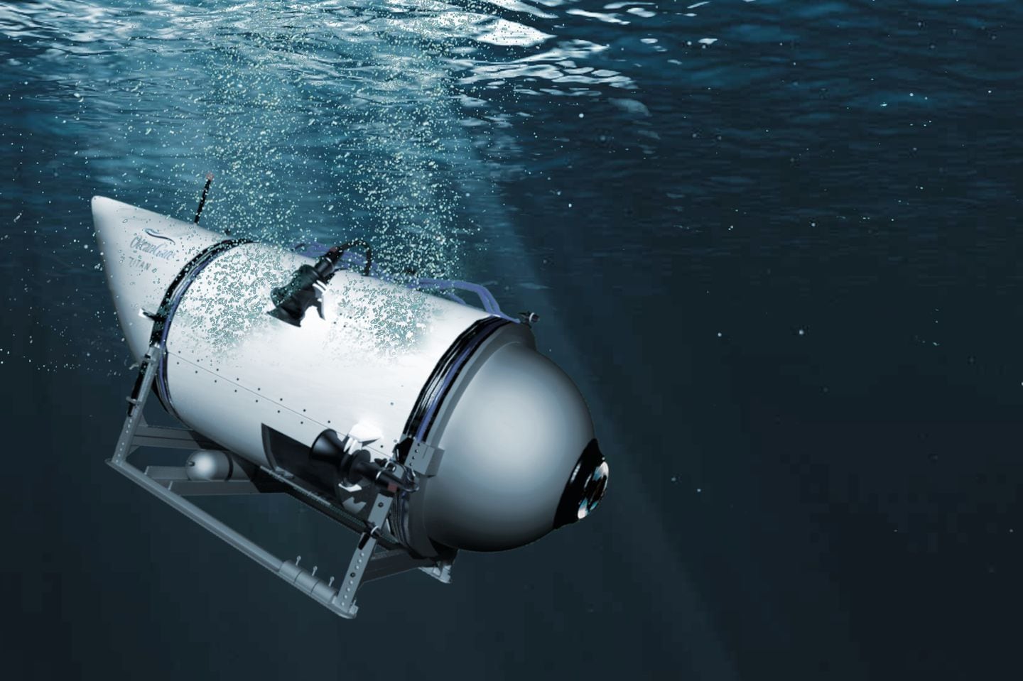 A 3D model of the Titan submersible.