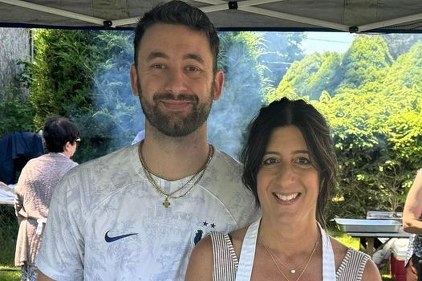 Sima Setian Pariseau and her son, Dylan Pariseau, were photographed at the St. Gregory Armenian Apostolic Church picnic on June 16, 2024.