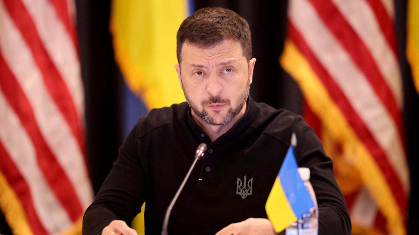 Ukraine's president, Volodymyr Zelensky, spoke as he attended a Ukraine Defence Contact Group meeting on Friday at the US air base in Ramstein, southwestern Germany.