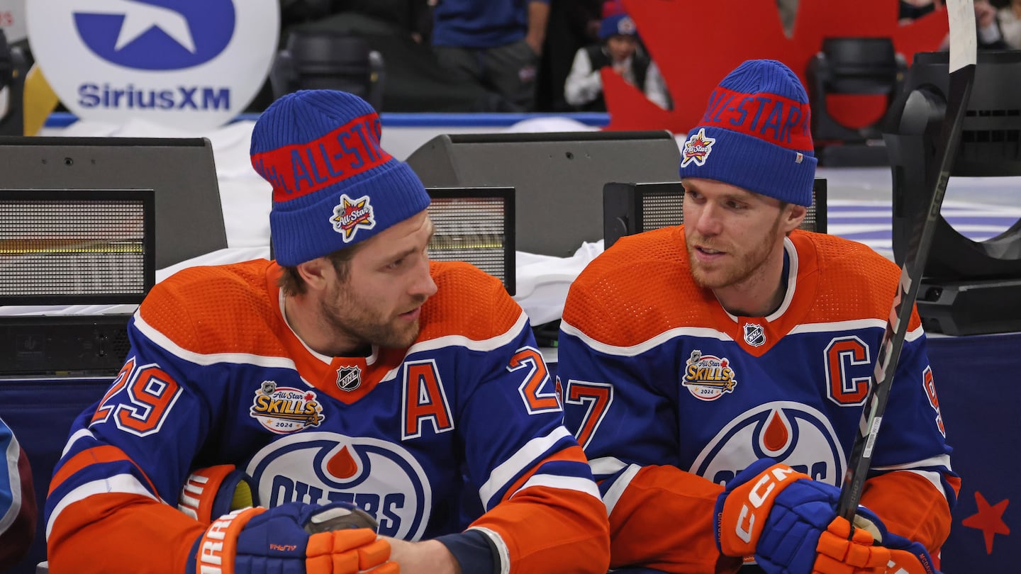 Teammates since 2015, Leon Draisaitl (left) and Connor McDavid reached their first Stanley Cup Final last season, but the Oilers lost to the Panthers in seven games.