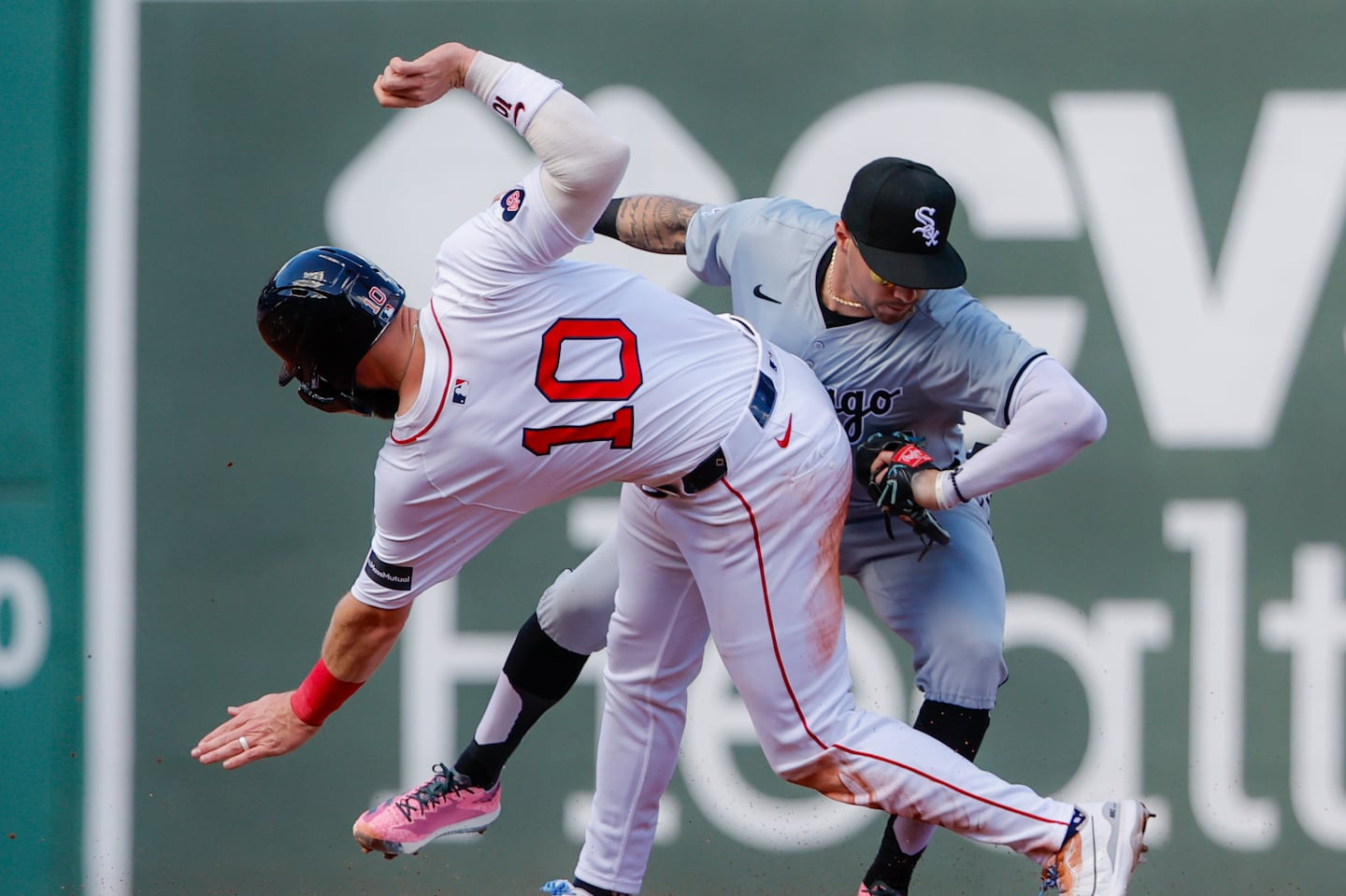 Trevor Story was tagged out by the White Sox' Jacob Amaya on this steal attempt in the third inning on Sunday.