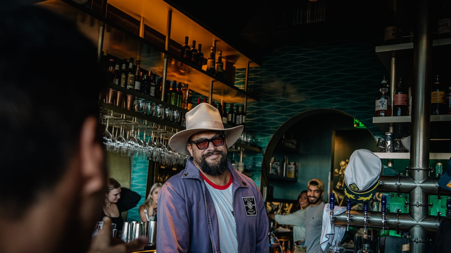 Jason Momoa at The Nautilus Pier 4 on Monday.