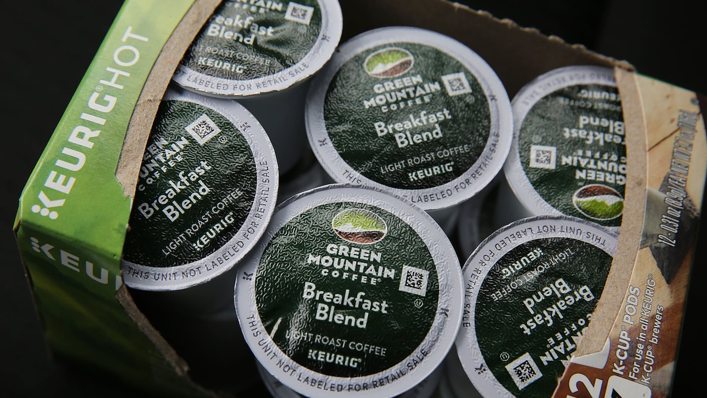 Keurig's Green Mountain coffee pods. Keurig Dr Pepper is paying a $1.5 million civil penalty to SEC regulators over charges that its K-cup recyclability claims were overblown.