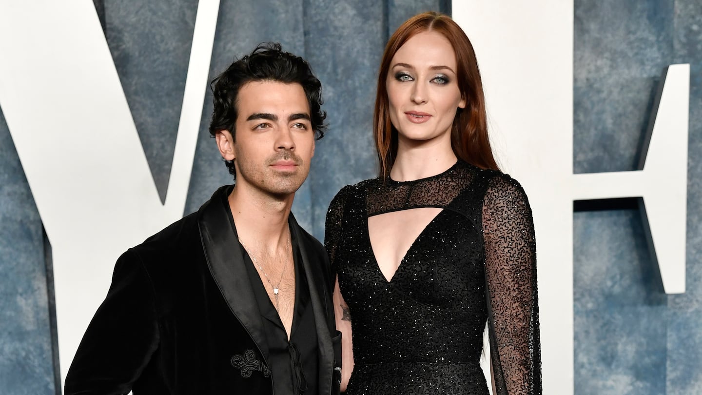 Joe Jonas and Sophie Turner appear at the Vanity Fair Oscar Party on March 12, 2023, in Beverly Hills, Calif.