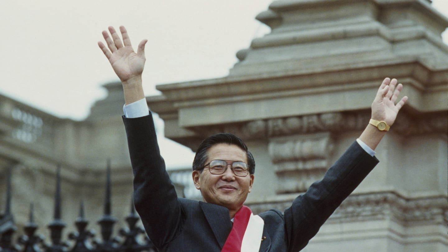 Mr. Fujimori waved after being elected president of Peru on July 28, 1990.