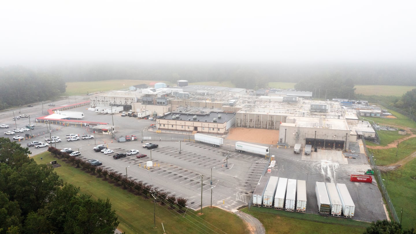 An ariel view of the Jarratt, Virginia Boar's Head plant that is the origin of a listeria outbreak, in Jarratt, Va.