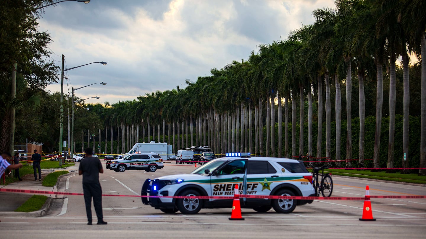 Police outside Trump International Golf Club in West Palm Beach, Fla., on Sept. 15.