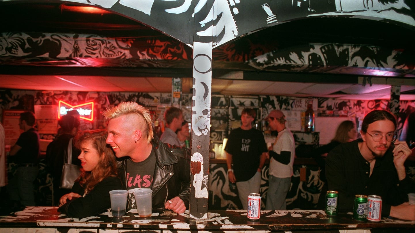 Dee Stroy and his girlfriend Molly Blom enjoy an event in at The Rat in Kenmore Square.