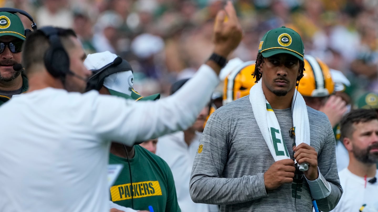 Jordan Love was forced to watch the Packers' Week 2 win over the Colts from the sideline.