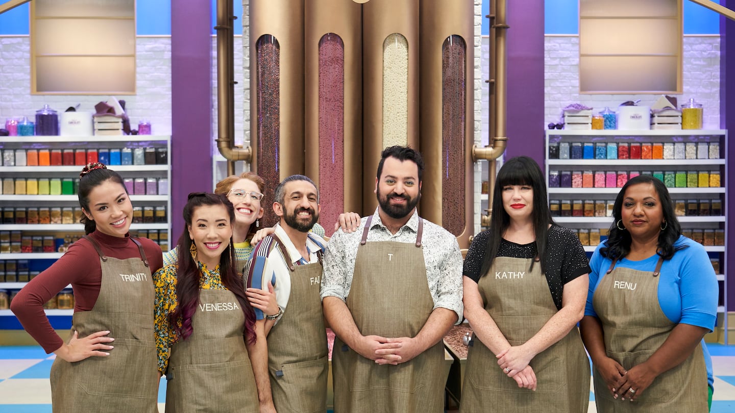 T Lawrence-Simon, center, got his big break on "Great Cooking Showdown."