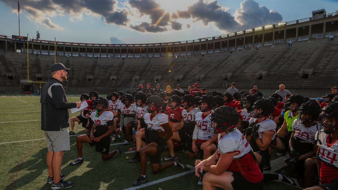 New Harvard football coach Andrew Aurich (left) has spent most of the last 15 years in New Jersey, splitting time between Rutgers and his alma mater, Princeton.