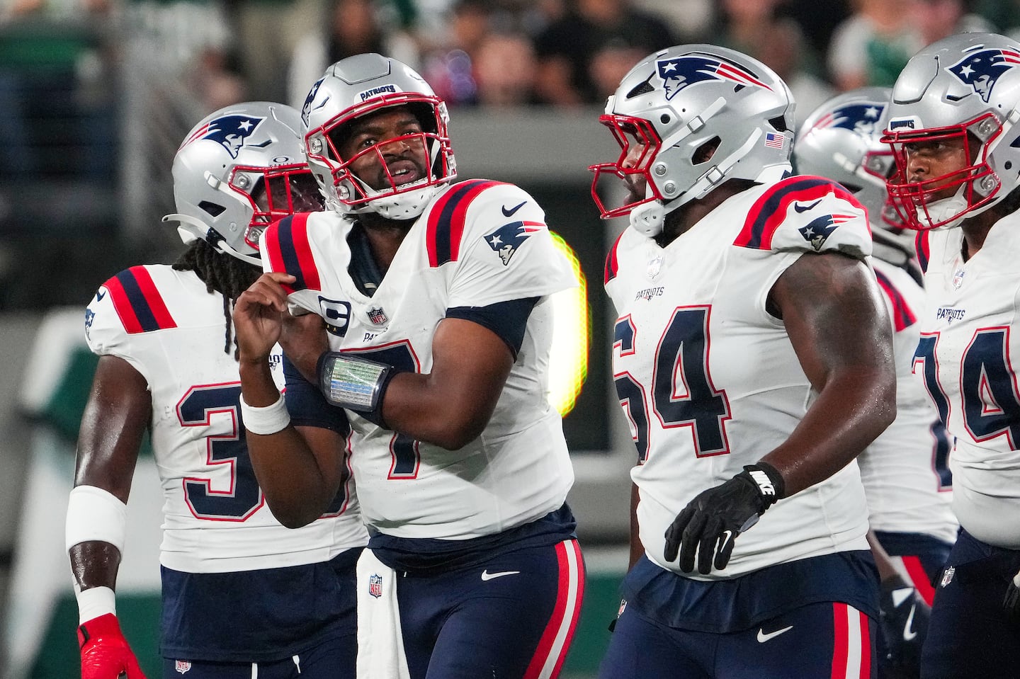 Jacoby Brissett was sacked five times and took countless hits in Thursday night's loss to the Jets.