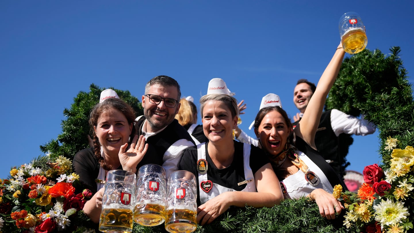 The Oktoberfest hosts arrive for the start of the 189th 'Oktoberfest' beer festival in Munich, Germany, on Sept. 21.