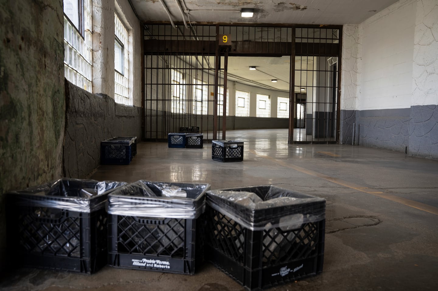 A leaking roof at the Stateville Correctional Center in Crest Hill, Ill., on June 22.