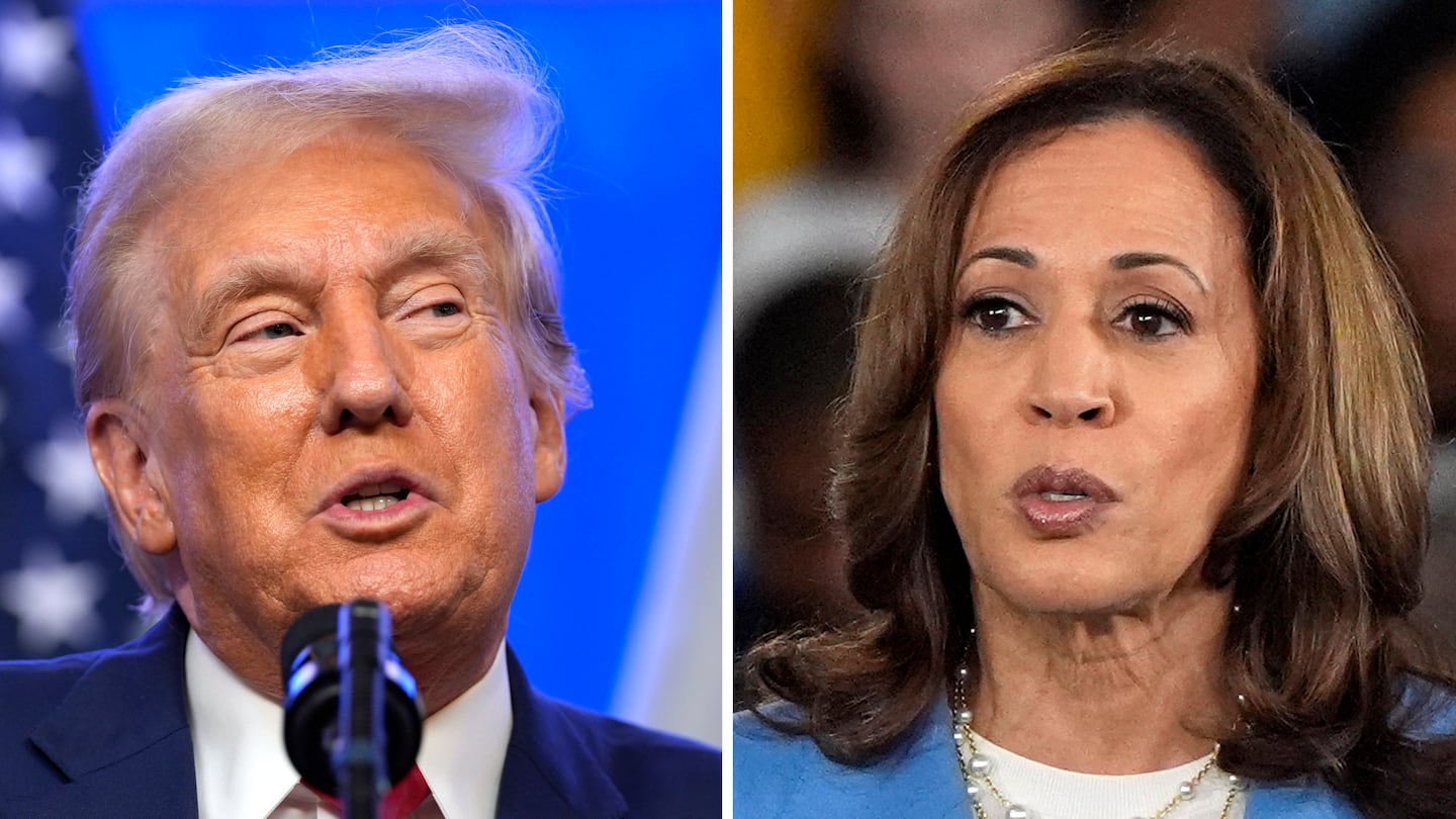 Former president Donald Trump and Vice President Kamala Harris.