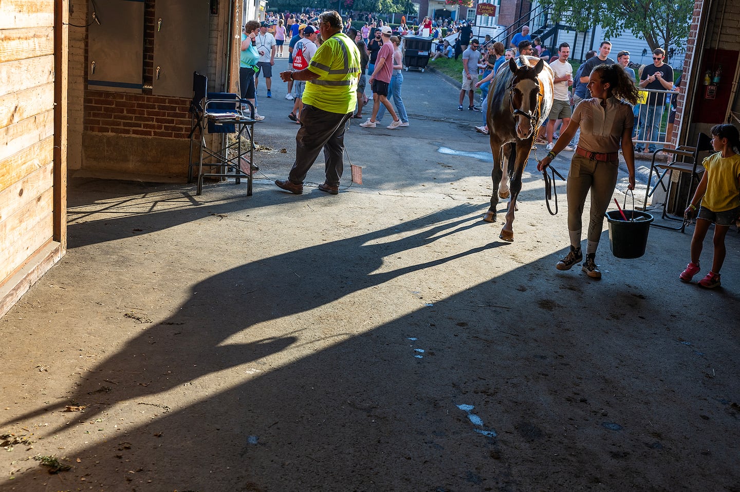 Riders and horses entered the arena for the horse show on Saturday, Sept. 14.