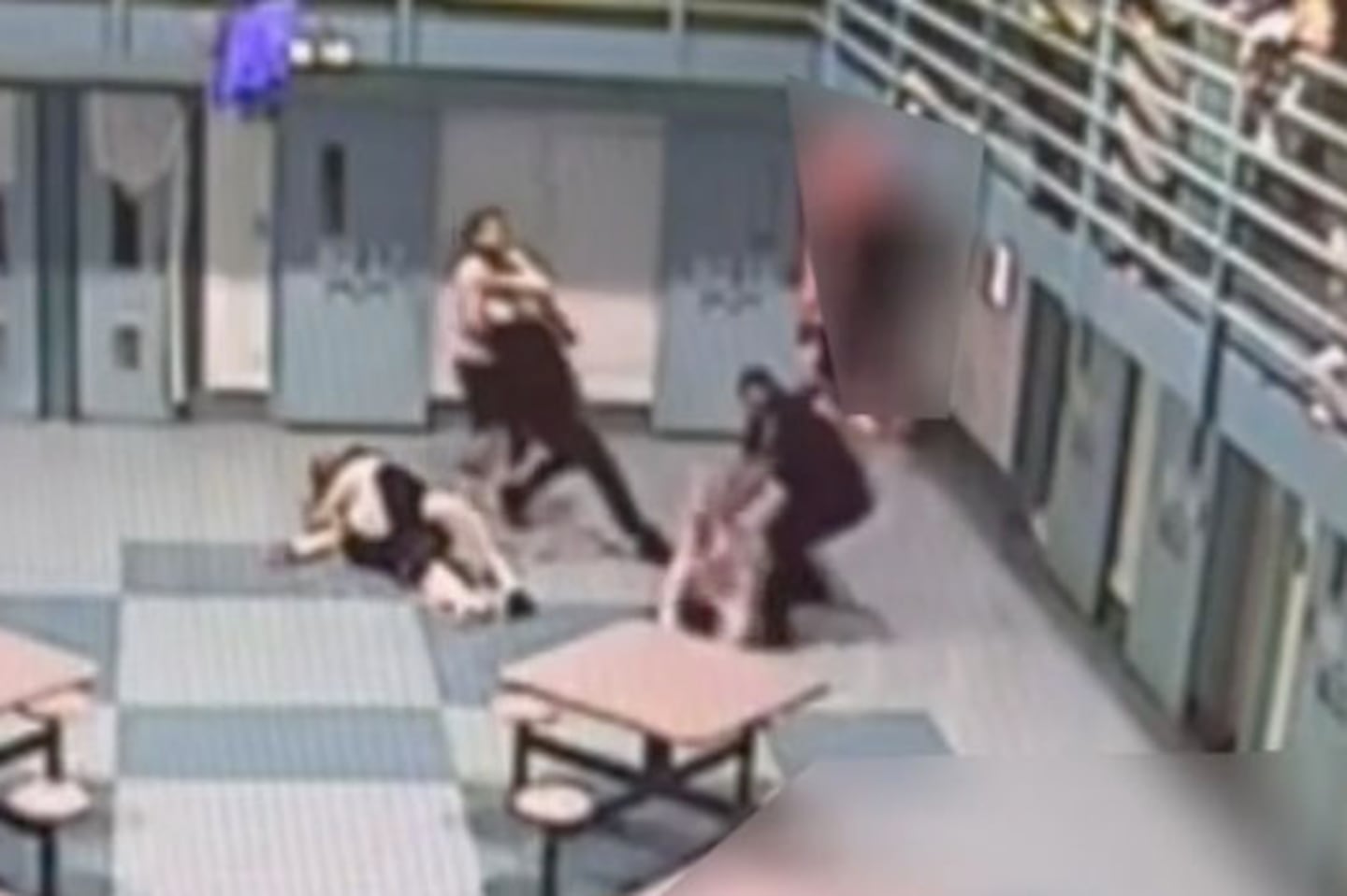 Framegrab from a video released Friday by the union representing the five corrections officers who were attacked.