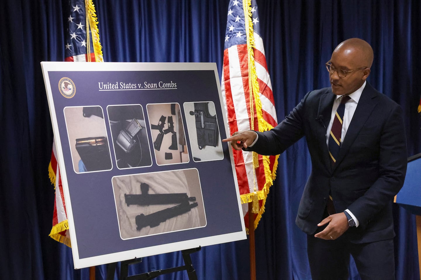 Damian Williams, the US attorney for the Southern District of New York, spoke to reporters about the sex-related charges against Sean Combs on Sept. 17.