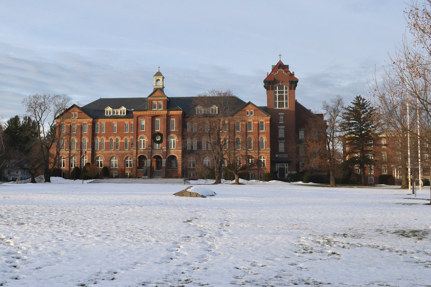 The campus of Saint Anselm College in Manchester, N.H., December 2019.