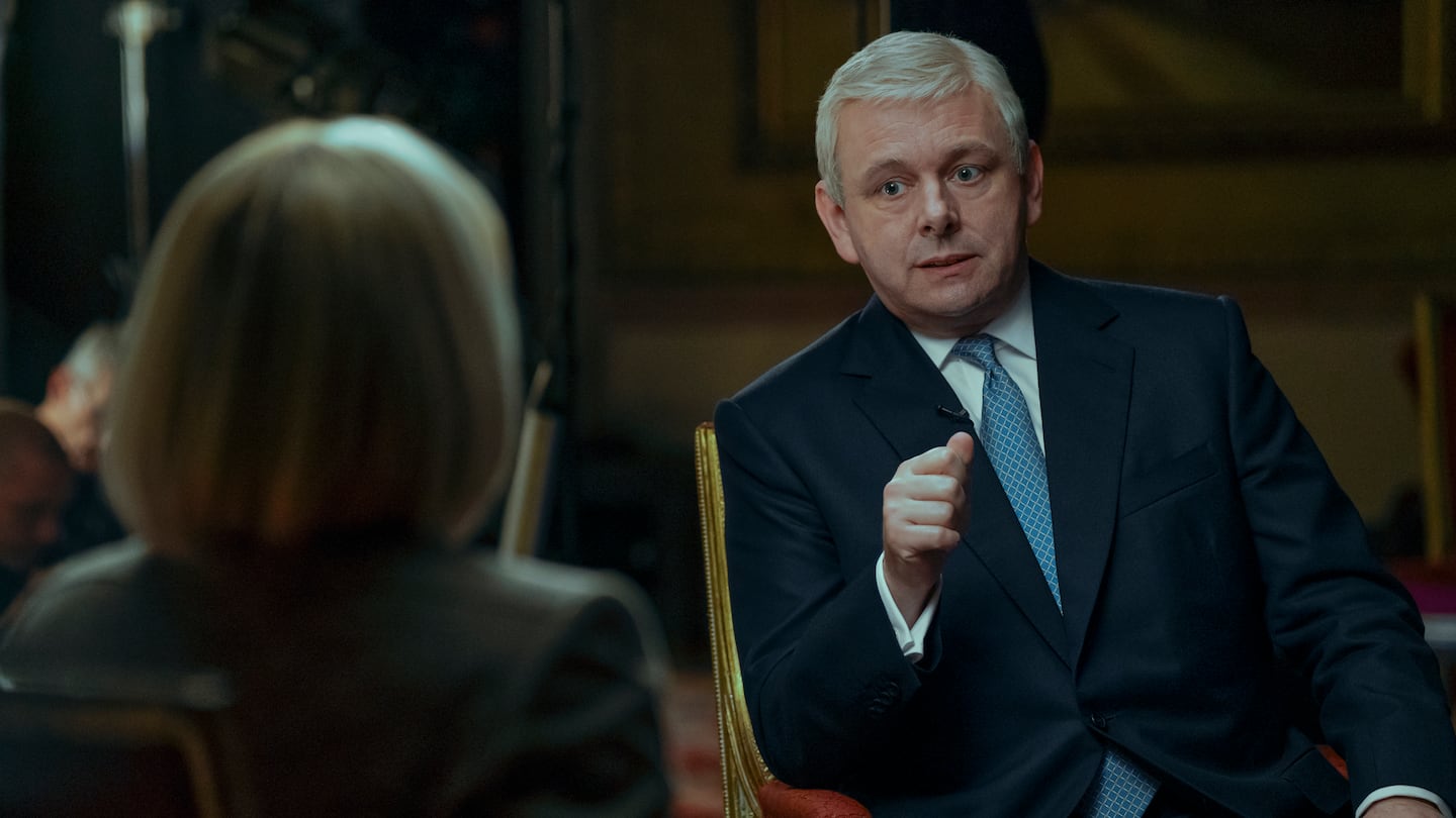 Michael Sheen as Prince Andrew in “A Very Royal Scandal.”