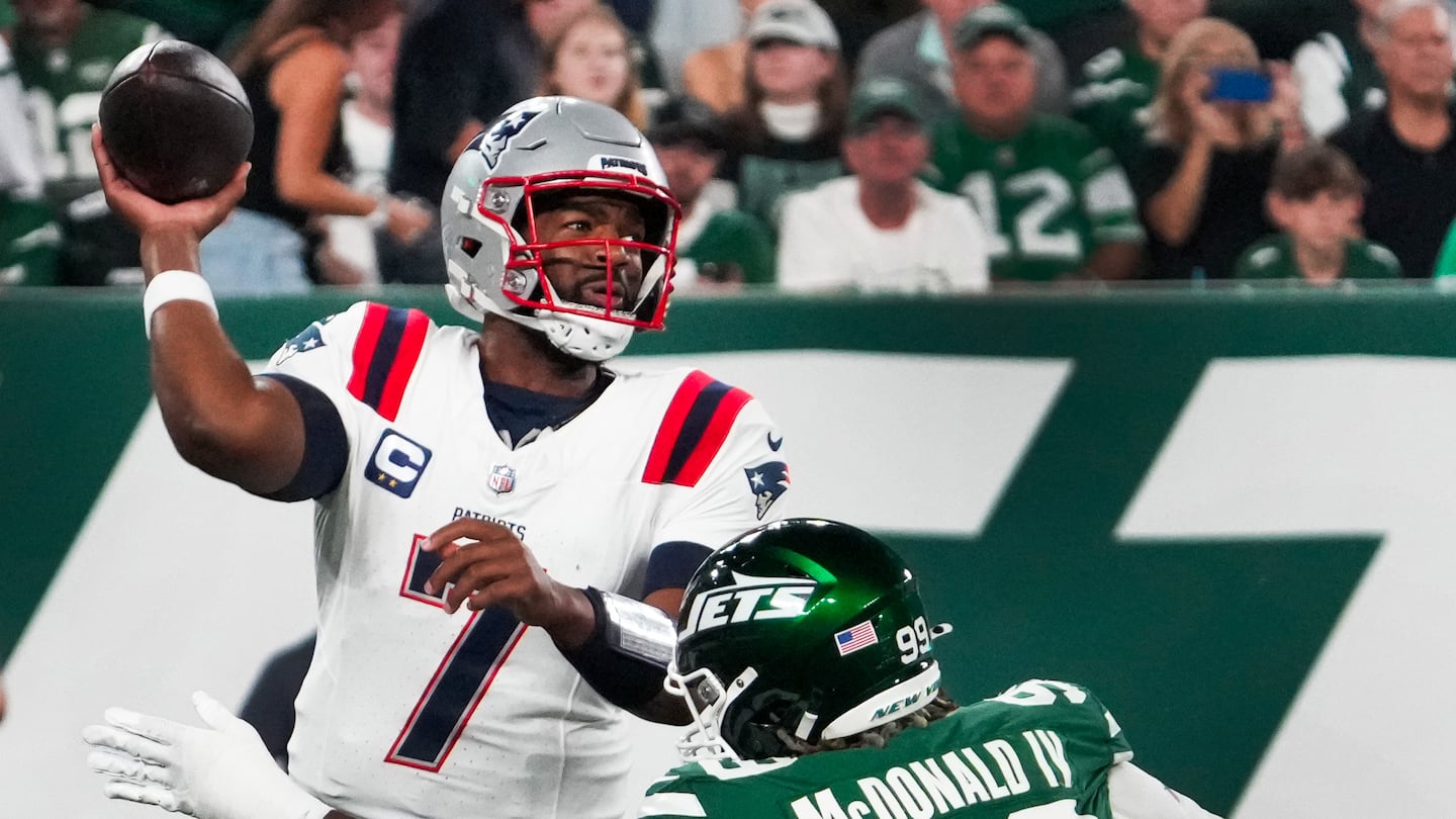 Patriots quarterback Jacoby Brissett has been under siege in the season's early going, but opponents have not been able to keep him down.