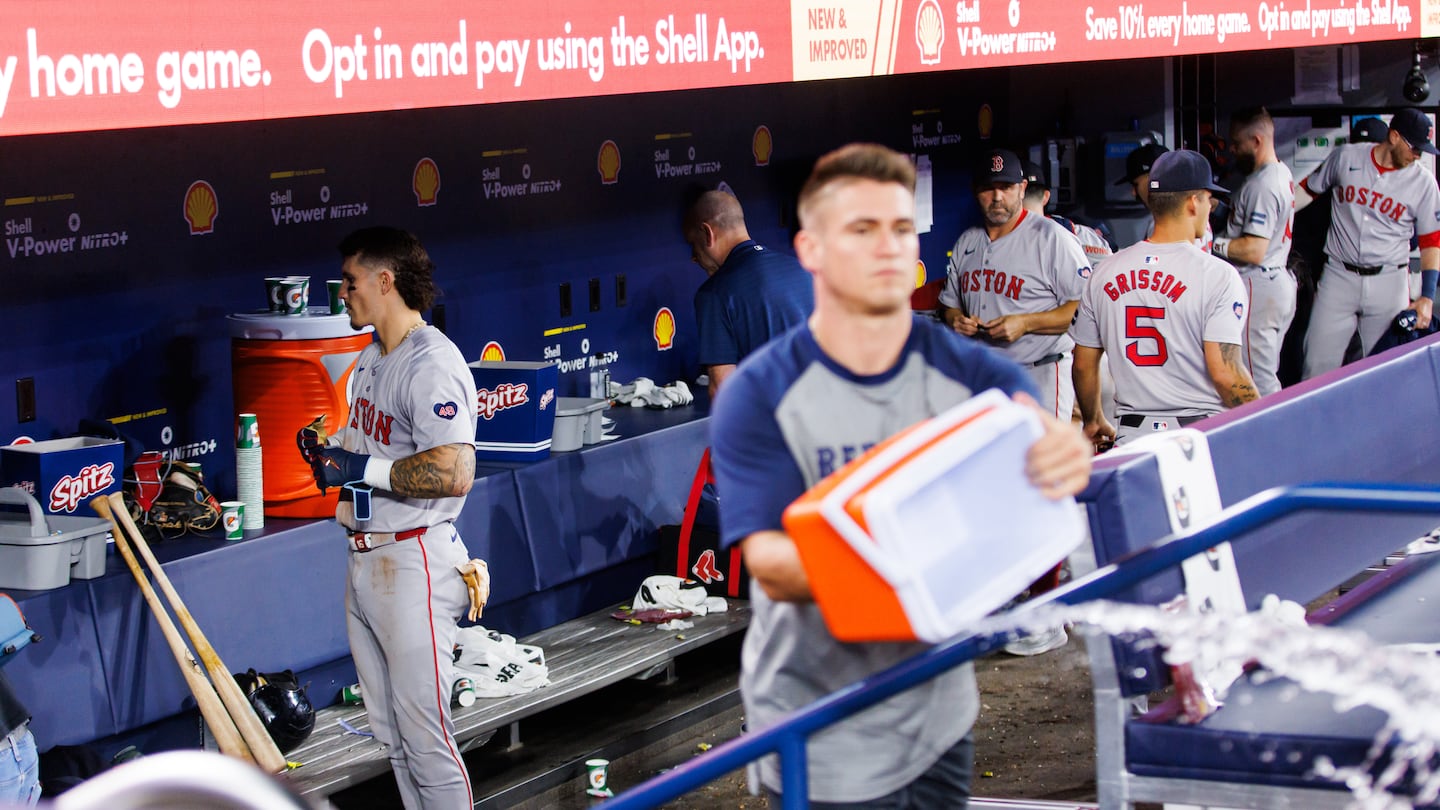 Jarren Duran (left) and the Red Sox were left with broken dreams of reaching the playoffs for the first time since 2021 after Wednesday's loss in Toronto.