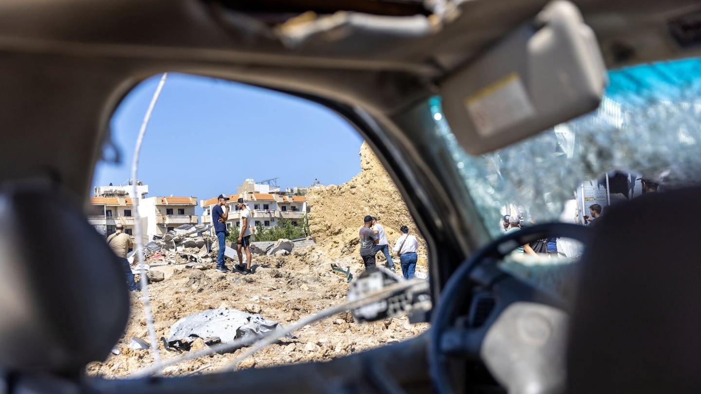 Damage following an Israeli airstrike in Jiyeh, Lebanon, on Sept. 25.