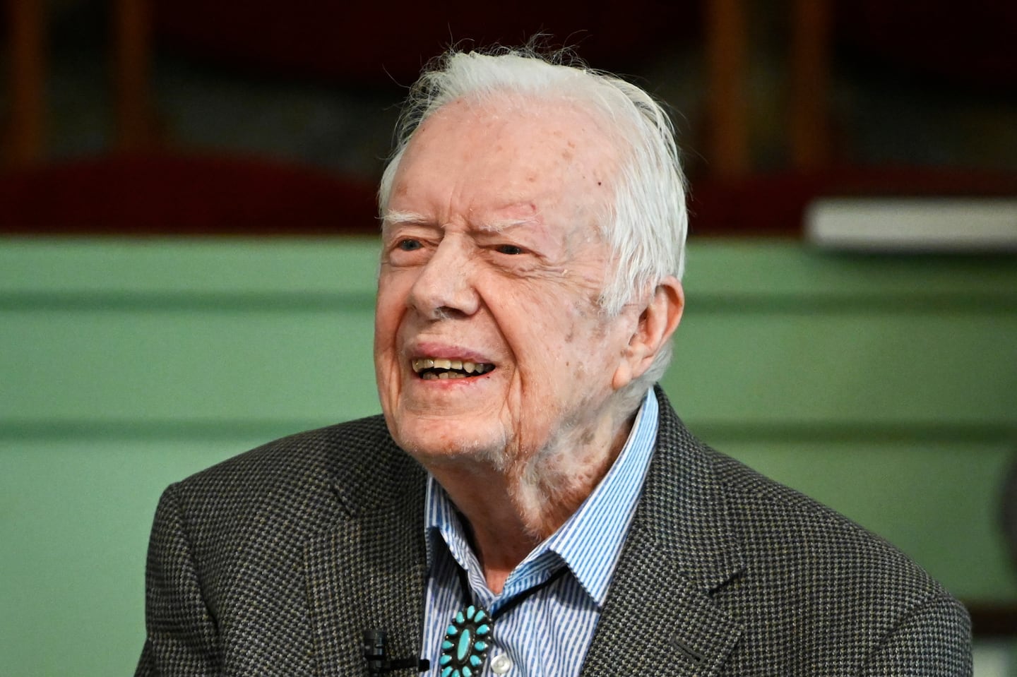 Former President Jimmy Carter teaches Sunday school at Maranatha Baptist Church in Plains, Ga., on Nov. 3, 2019.