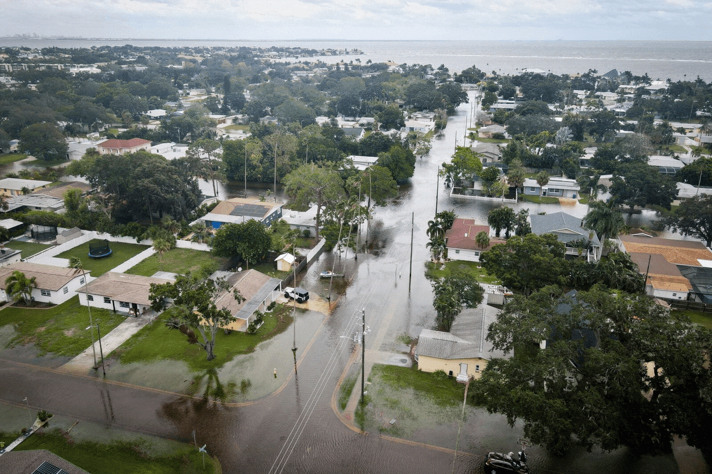 Dark Island, a small coastal community, is surrounded by rising tidewaters ahead of Hurricane HeleneÕs landfall near Keaton Beach, Fla., on Thursday, Sept. 26, 2024.