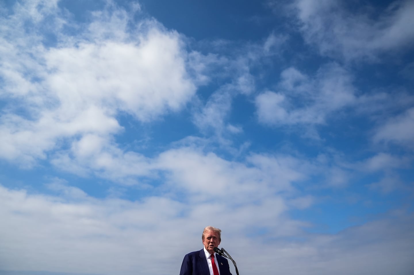 Republican presidential nominee former president Donald Trump spoke during a news conference held at Trump National Golf Club Los Angeles in Rancho Palos Verdes, Calif., on Sept. 13.