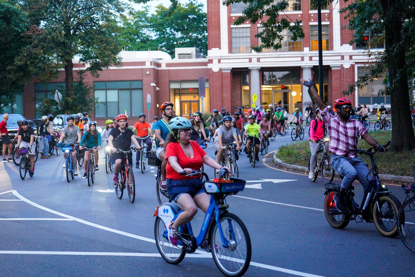 Dozens of bicyclists took part in a protest ride Friday evening.