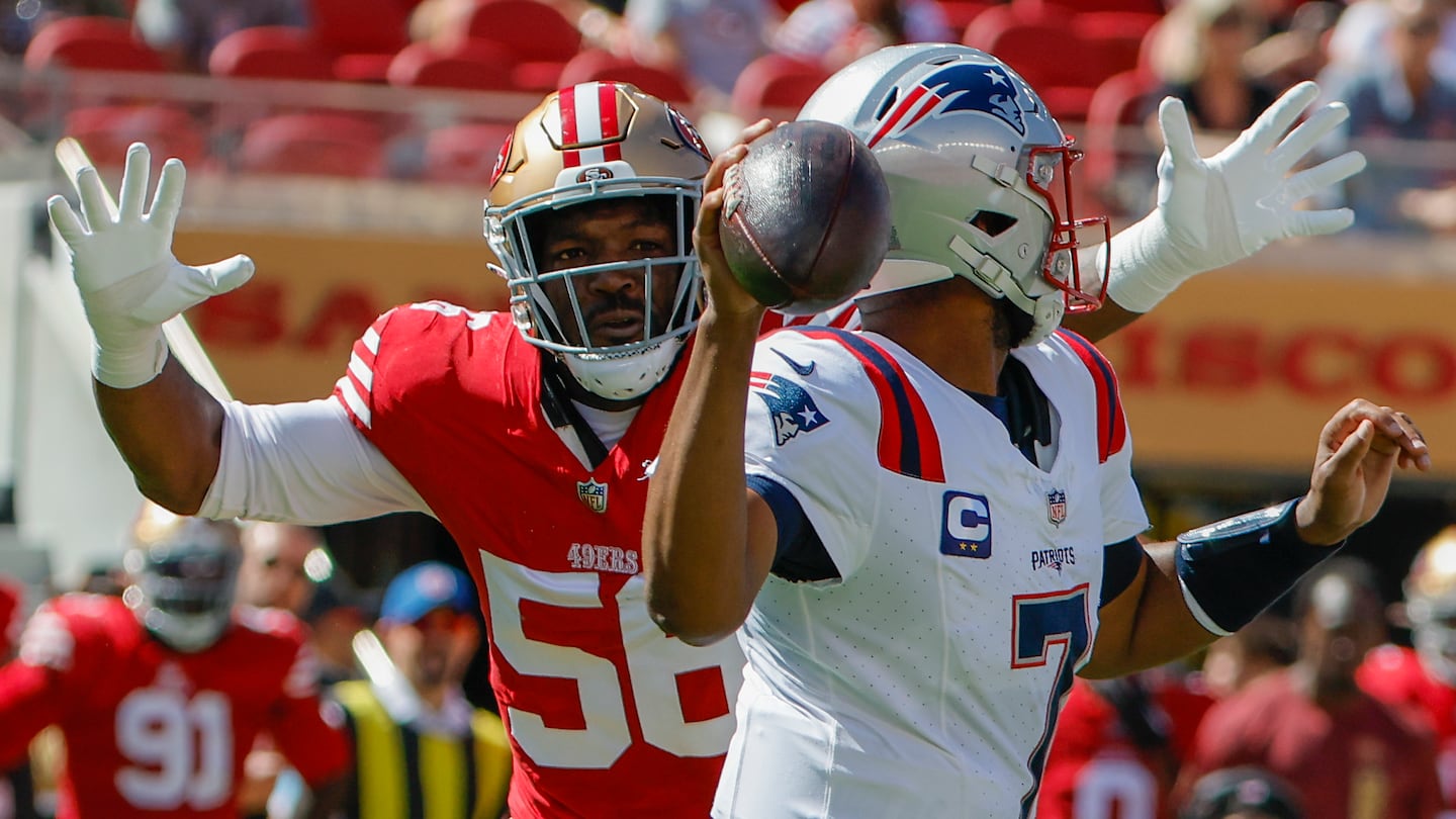 Jacoby Brissett was under fire throughout Sunday's game against the 49ers.