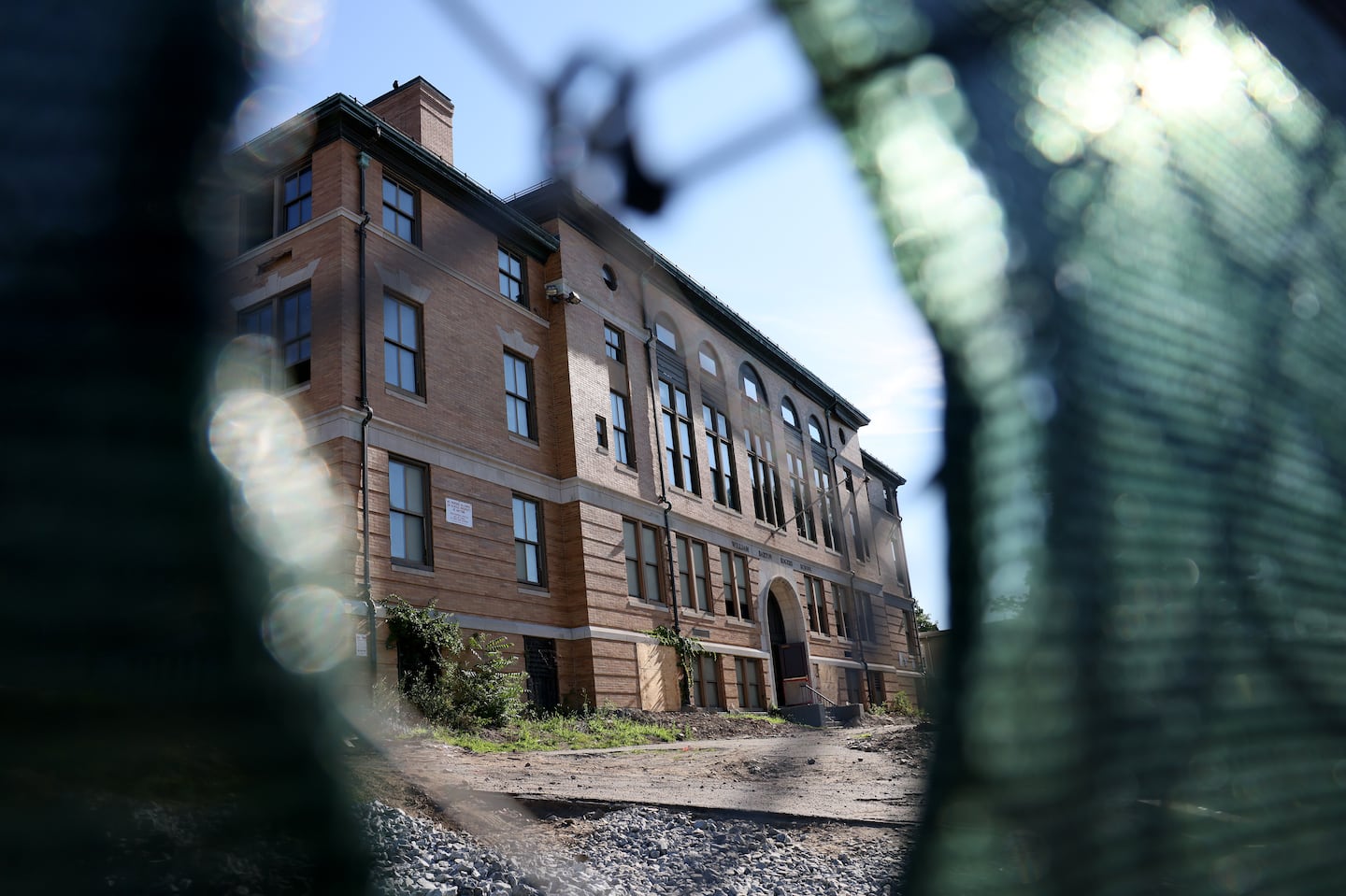 The closed William Barton Rogers Middle School in Hyde Park was developed into the Pryde Senior Housing development, under construction in 2022.