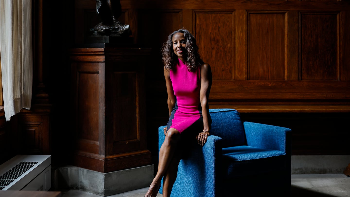 Sarah Lewis, Harvard professor and creator of the Vision & Justice project, poses for a portrait on Harvard’s campus. Lewis recently published a new book, "The Unseen Truth: When Race Changed Sight in America."