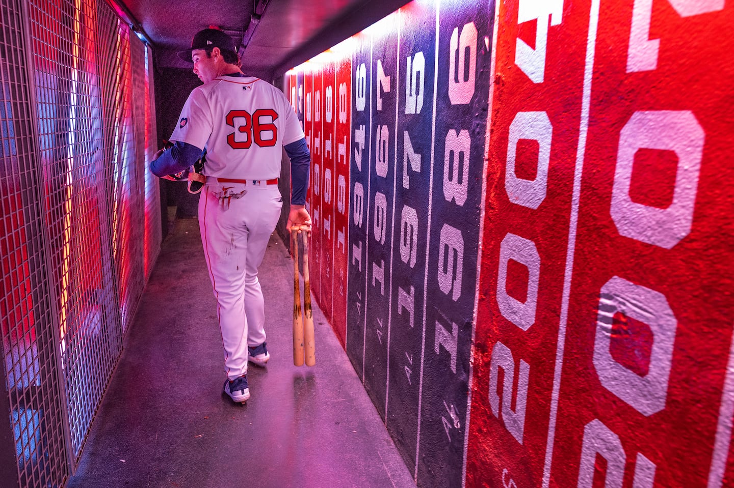 Triston Casas headed down the tunnel from the dugout to the clubhouse after the last game of the 2024 season.