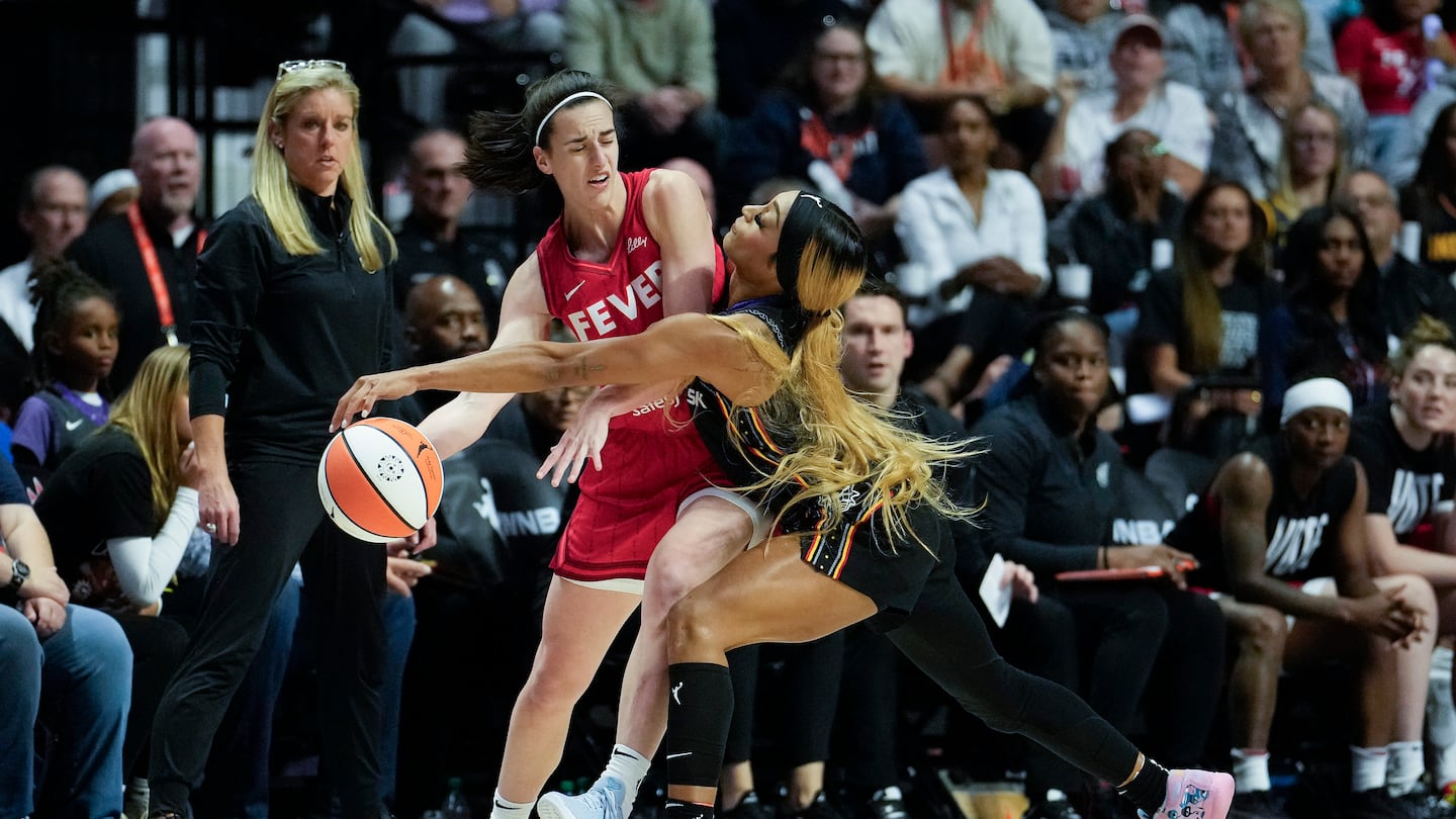 The physical play between Indiana's Caitlin Clark (left) and Connecticut's DiJonai Carrington led to ill-informed criticism of journalist Christine Brennan by the head of the WNBA's players union.